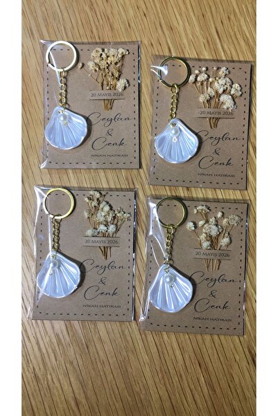 may trend İstiridye anahtarlık 10 Adet çipso kuru çiçek düğün hediyelik nikah...