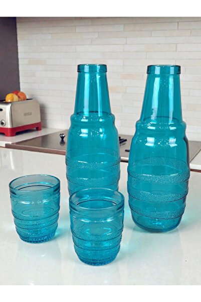 AR HOME 4 PCS BEDSIDE PITCHER-WATER JUG+GLASS -WATER SET 1LTR