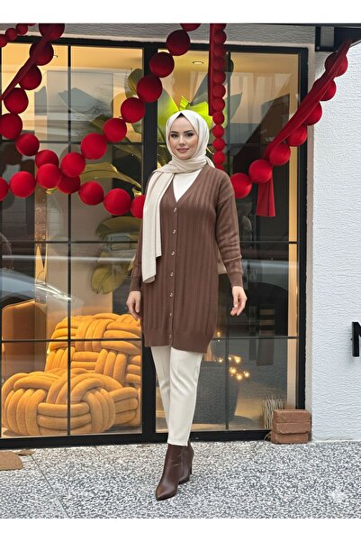 MEİLİN Brown Cold Yarn Knitwear Cardigan