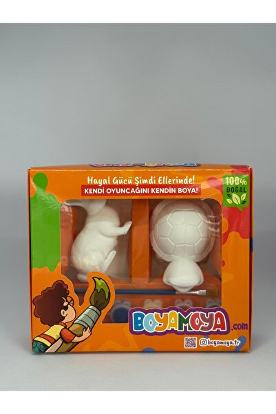 BOYAMOYA Doğal Boyama Seti Tavşan ve Kaplumbağa – Akrilik Boya ve Fırça Dahil