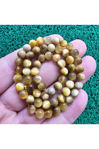 TAŞ UZMANI حجر عين النمر الأصفر الكروي 6 ملم