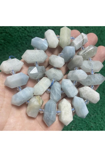 TAŞ UZMANI حجر الأكوامارين الهرمي 12 ملم