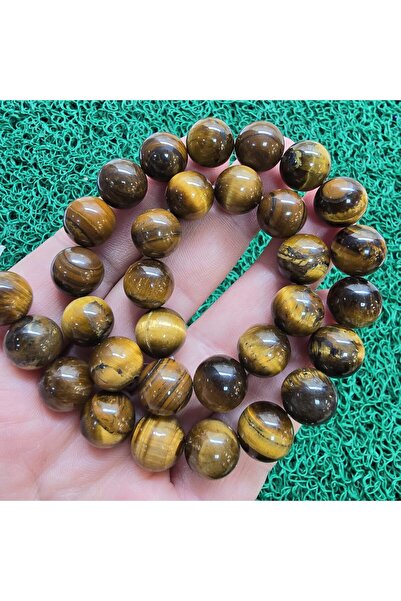 TAŞ UZMANI حجر عين النمر البني الكروي 12 مم