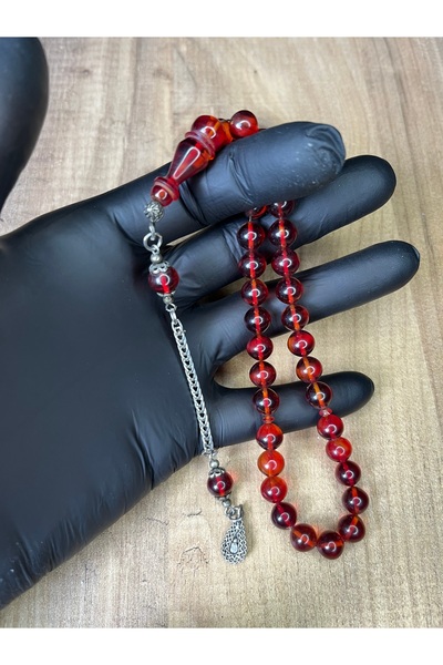 Mos Tespih Küre Old Collectible High-End Crimped Amber Prayer Beads