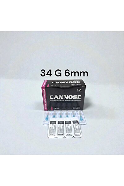 Cannose Mezoterapi İğnesi 34 G 6mm (Hayalet İğne) 100 Adet