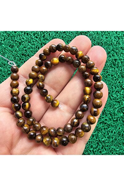 TAŞ UZMANI Globe Coffee Tiger Eye Stone 6 mm