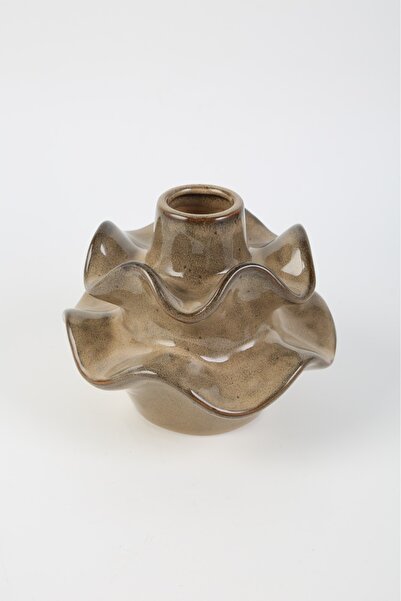 elif aksesuar مزهرية فيتالي سيراميك مموجة 17.4*17.7*15 سم