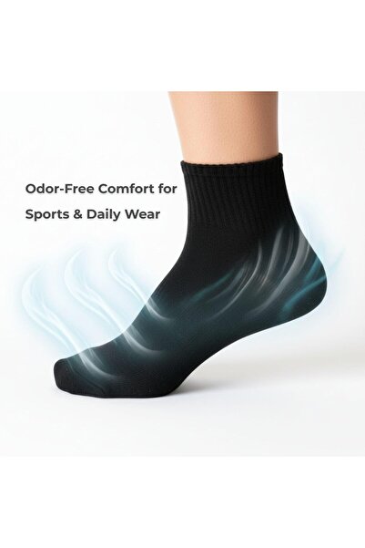 007 3 Pairs of Black Sports Socks for Men and Women