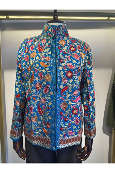 jasminurgancy Handmade Nakış İşlemeli Mavi Özel Seri Ceket