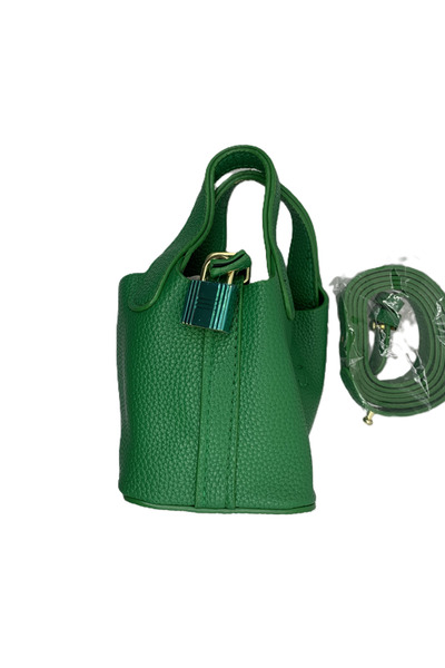 Other Small leather bucket bag with a stylish lock