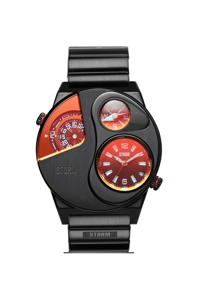 Storm Navitrek Slate Red Erkek Kol Saati Çelik Kordon Pusula Dual Time Özel T...
