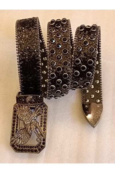 Butik Tülin Women's Authentic Handmade Faux Leather Black Glitter Rivet Black...