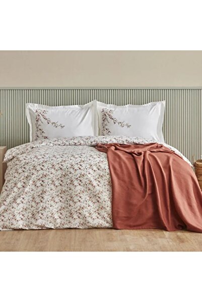 Karaca Mizu Bettwäsche-Set aus 100 % Baumwolle mit Tagesdecke, Doppelbett, Me...