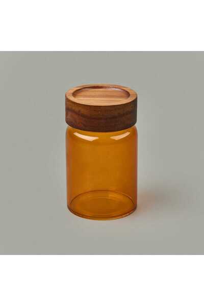 MATMEL Mia Acacia Round Glass Jar - Amber - 250 ml