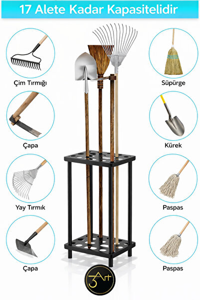 3Art Metal Dekorasyon Tic.Ltd.Şti Metal Bahçe Aletleri Düzenleyici Stand – Kü...