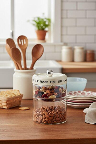 Suo Home Mood 2-Tier Cream Glass Snack Bowl