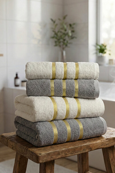 Mokita Home 100% Cotton 4-Piece Family Towel Set - Luxury Bath and Face Towel...