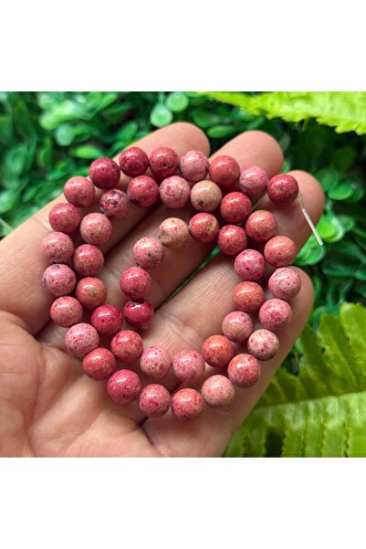 TAŞ UZMANI حجر رودونيت وردي كروي 8 ملم