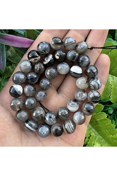 İNCİ DOĞAL TAŞ حجر العقيق الرمادي الكروي المصقول 10 ملم
