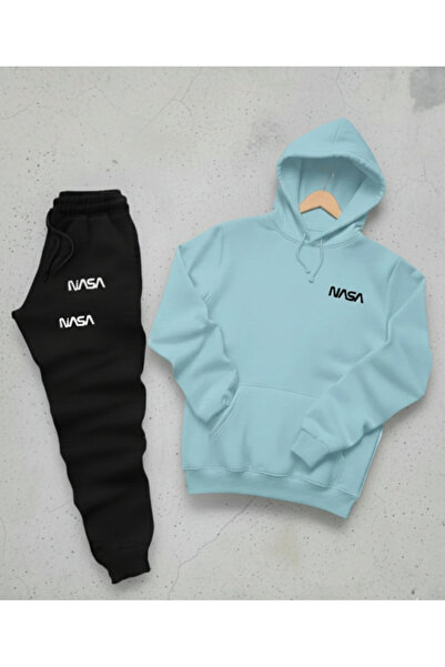 Syndra Hooded Sweat (Nasa) Black Tracksuit Set