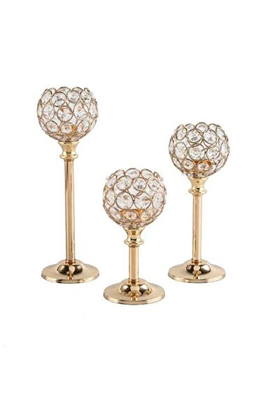 Generic حامل شموع معدني كريستالي، شمعدانات وعاء مرصعة بالكريستال، حوامل شموع ...