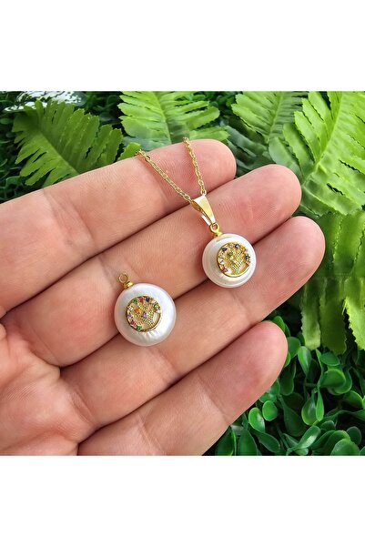 TAŞ UZMANI Zircon Tree of Life Natural Pearl Necklace