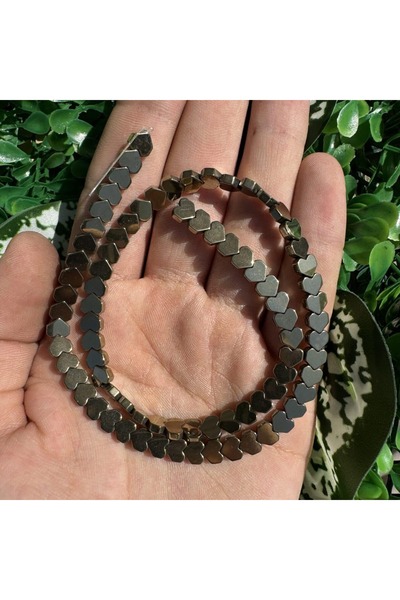 TAŞ UZMANI حجر الهيماتيت الذهبي على شكل قلب 6 مم