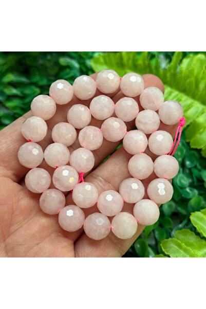 TAŞ UZMANI حجر الكوارتز الوردي على شكل كرة أرضية مقطوعة 12 مم