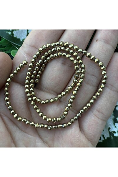 TAŞ UZMANI حجر الهيماتيت الذهبي الكروي المصقول 3 مم