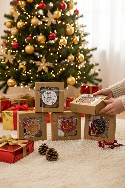 Gülfa Giftbox GiftBox Yılbaşı Hediye Kutusu Kraft Merry Christmas Gift Box Ye...
