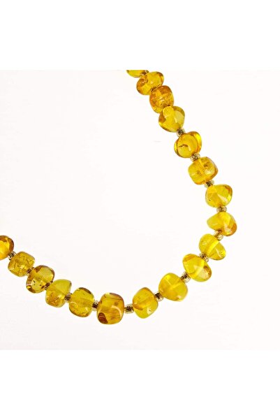 TAŞ UZMANI 6 ملم سلسلة بيضاوية الشكل من العنبر الأصفر