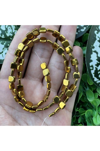 TAŞ UZMANI حجر الهيماتيت الذهبي المربع الخاسر 3x6 ملم