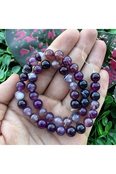 TAŞ UZMANI حجر العقيق الأسود الأرجواني 8 ملم