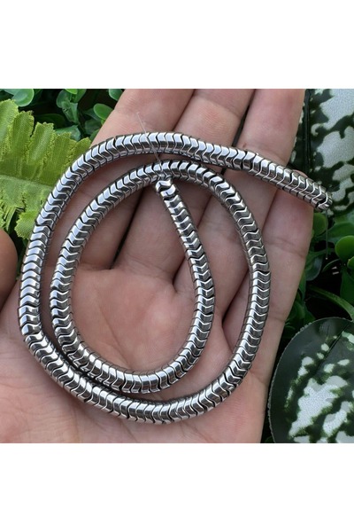 TAŞ UZMANI Snake Bright Silver Hematite Stone 6X2 mm
