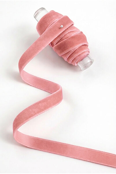 ZEYMERADE Βρεφική ροζ βελούδινη κορδέλα 1cm 5μ, Νύφη, Γαμπρός, Συντροφιά, Αρρ...