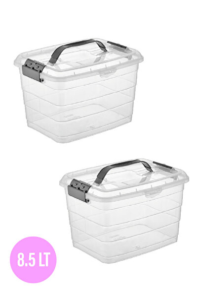 follow me Transparent Tetris Square Storage Container - 8.5 Lt (2 Pieces)