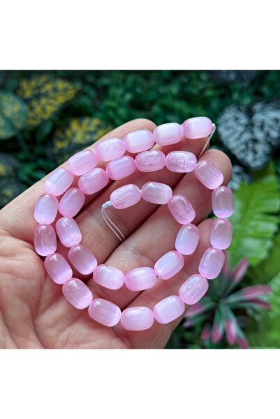 TAŞ UZMANI حجر السيلينيت الوردي الأسطواني 8x12 ملم