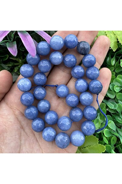 TAŞ UZMANI Faceted Blue Agate Stone 12 mm
