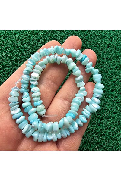 İNCİ DOĞAL TAŞ حجر أم اللؤلؤ الأزرق غير المشكل 7 ملم