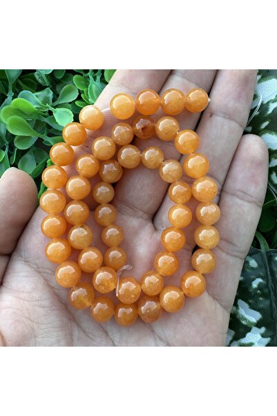 TAŞ UZMANI Globe Orange Carnelian Agate Stone 8 mm