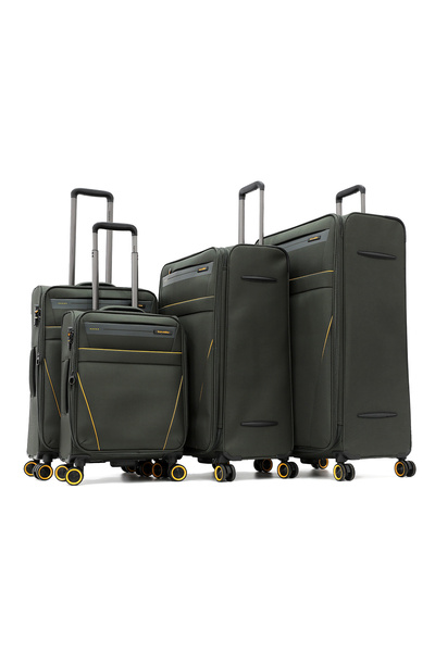 Travelite Softside Luggage Trolley 4 PCS Set Green
