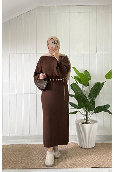 Niessa Butik İspanyol kol Angora uzun elbise