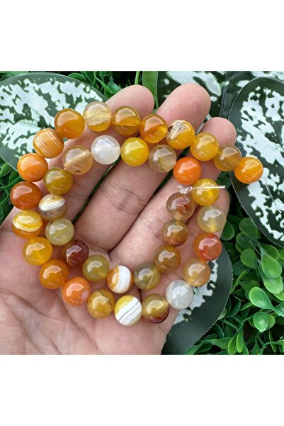 TAŞ UZMANI Globe Orange-Yellow Agate Stone 10 mm
