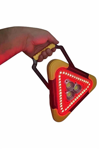 Epilons Reflektör Güneş Panelli Solarlı Şarjlı Üçgen Işıklı Trafik Reflektör ...