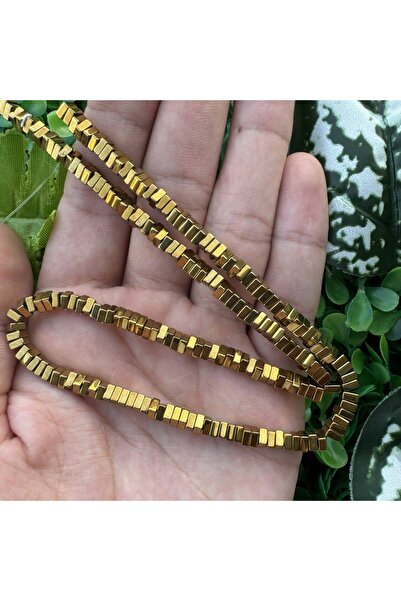 TAŞ UZMANI حجر الهيماتيت الذهبي اللامع مربع الشكل 4x2 ملم