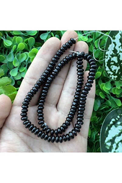 İNCİ DOĞAL TAŞ رونديلا حجر العقيق الأسود 6x4 ملم