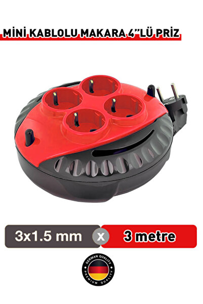 NiceLand Elektrik Mini Kablolu Makara 4'lü 3 mt (3x1,5cm)