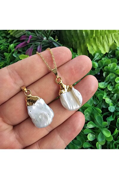 TAŞ UZMANI قلادة البندول اللؤلؤ الطبيعي 16 ملم