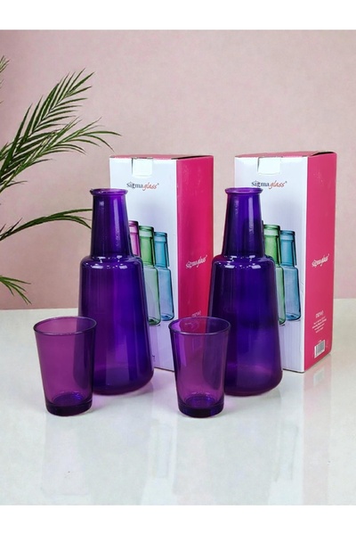 AR HOME 4 PCS BEDSIDE PITCHER-WATER JUG+GLASS -WATER SET 1LTR