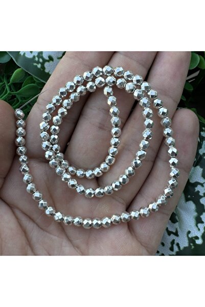 TAŞ UZMANI حجر الهيماتيت الفضي اللامع ذو الأوجه 4 مم